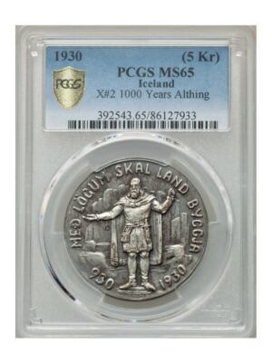 Iceland 5 Kronur 1930, PCGS  1000th Anniversary - Althing