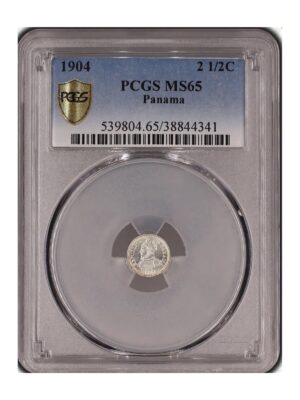 Panama 1904 2 1/2 Centesimos 2.5 PCGS MS65 "Panama Pill"