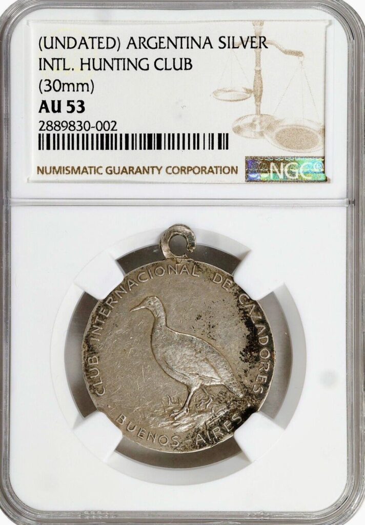 Argentina International Silver Hunting Club Medal Late 19th Century