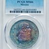 1966-Mo Mexico Silver Peso PCGS MS66 Monster Intense Pretty Toning