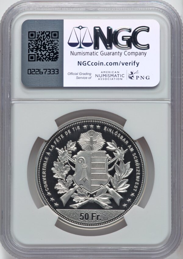 Switzerland 2024 S50 Francs NGC PR70 UCAM Swiss Jura Shooting Festival