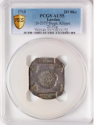 German States Landau Free City Siege Klippe 2 Florin 8 Kreuzer 1713