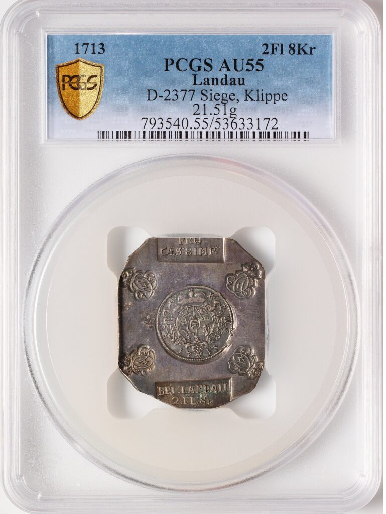 German States Landau Free City Siege Klippe 2 Florin 8 Kreuzer 1713