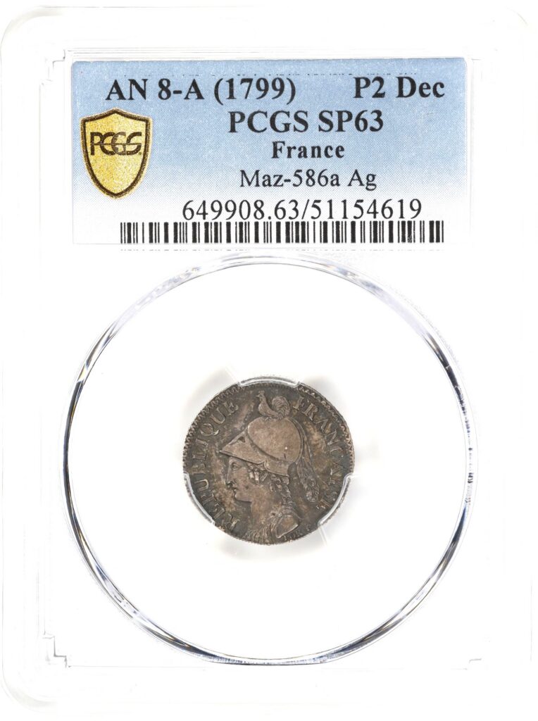 France Silver 2 Decimes Essai AN 8-A, 1799/1800