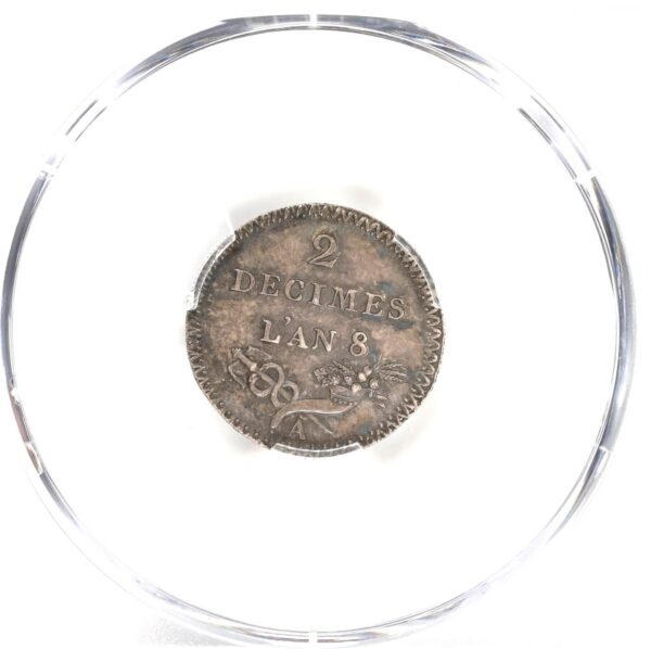 France Silver 2 Decimes Essai-2 France Consulate Silver 2 Decimes Essai (Pattern) Year 8-A (1799/1800)
