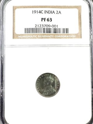British India 1914 (C) 2 Annas Proof
