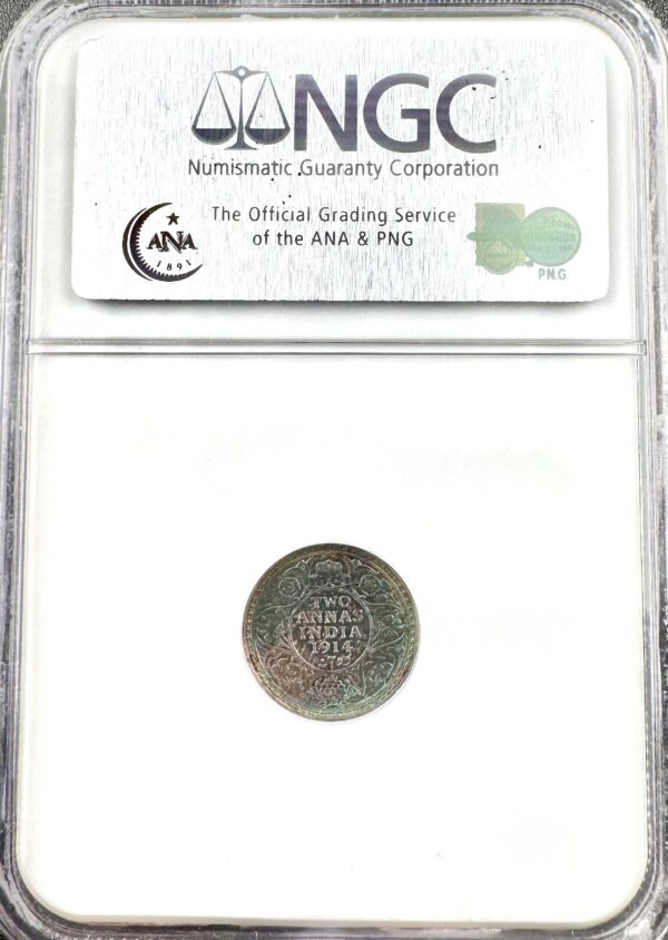 British India 1914 (C) 2 Annas Proof