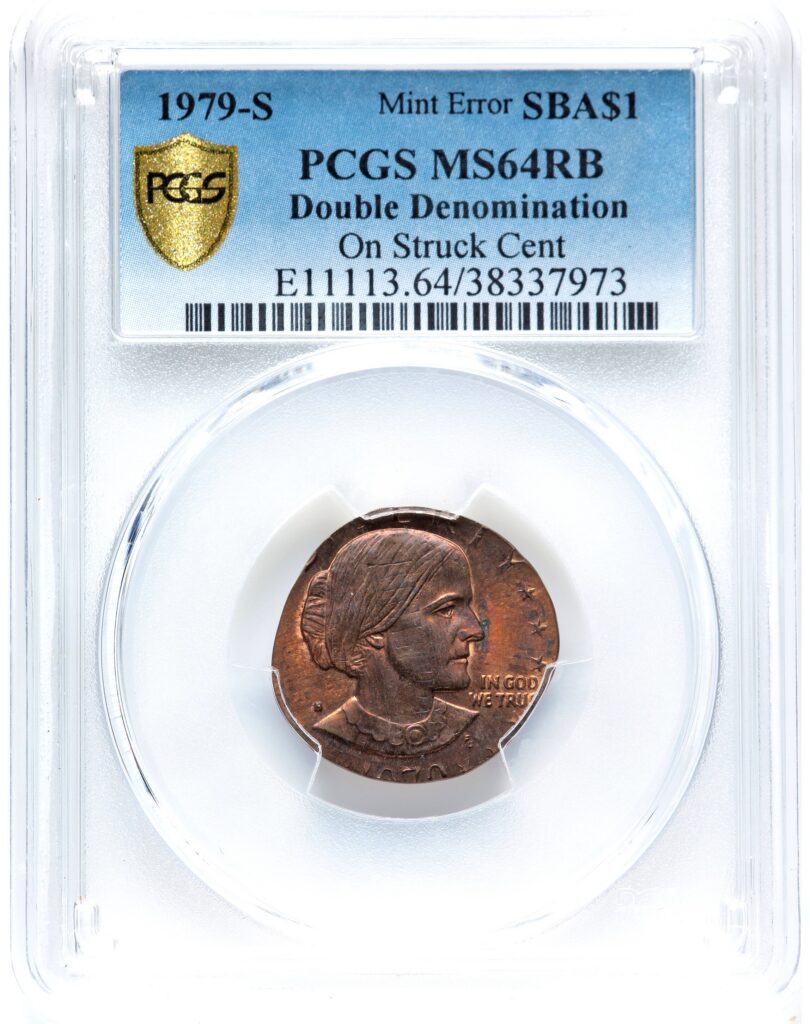 Susan B. Anthony Dollar -- Double Denomination On a Struck Cent
